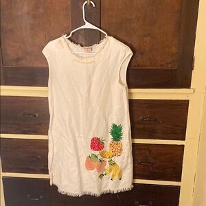 HOLDING HORSES White Dress with Fruit Embroidery